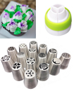 15Pcs/Set Russian Flower Stainless Steel Icing Piping Nozzles Cake Baking Tools