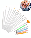 20pc Nail Art Design Painting Dotting Detailing Pen Brushes Bundle Tool Kit Carry Case Set
