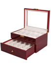 20 Grid Slot Watch Box Transparent Glass Display Organizer Watch Jewelry Wooden Storage Box