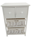 New Shabby Chic 2 Drawer Tall Bedside Unit with Wi