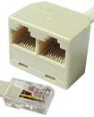 2-Cat5 RJ45 Ethernet Network Splitter Adapters wit