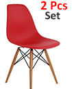 Plastic Designer Style Dining Chairs Eiffel Retro Lounge Office Chair 2 IN ONE PACKAGE COLOUR RED