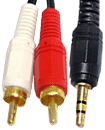 0.75 Meter Gold plated 3.5MM Jack Plug Male to 2 R