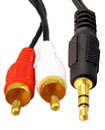 1.8Meter Gold plated 3.5MM Jack Plug Male to 2 RCA cable