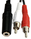 0.25 Meter 2RCA Male to 3.5mm Female Stereo Jack A