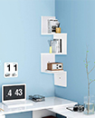 3 Tier Floating Wall Shelves Corner Shelf Storage Display Bookcase 3 Tier