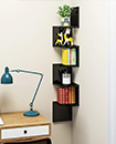 5 Tier Floating Wall Shelves Corner Shelf Storage Display Bookcase 5 Tier