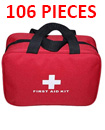 106 PIECE FIRST AID KIT MEDICAL EMERGENCY TRAVEL HOME CAR TAXI WORK 1ST AID BAG
