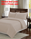 Satin Stripe Duvet Cover with Pillow Cases Non Iron Quilt Cover Double Bedding Bedroom Set