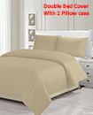 Plain Duvet Cover with Pillow Cases Non Iron Quilt Cover Double Bedding Bedroom Set