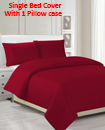 Plain Duvet Cover with Pillow Cases Non Iron Quilt Cover Single Bedding Bedroom Set