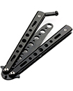 Butterfly Black Metal Balisong Trainer Training Dull Tool Practice Toy Knife UK