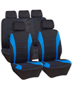 Universal Car Seat Covers Full Set Sporty Blue/Black Washable Airbag Compatible