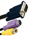 VGA Male to TV RCA & S-Video Female Adapter Cable 