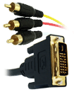 1.5 Meter DVI-I (24+5) Dual Link Male to 3 RCA Mal