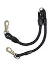 Black Two Way Dog Coupler Lead/Leash Splitter Strong Nylon Rope Twin/Double Walk