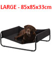 Dog Pet Bed Portable Waterproof Outdoor Raised Camping Basket LARGE - 85x85x33cm.