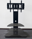 Cantilever Glass TV Stand with Swivel Bracket for 