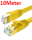 Flat CAT7 Ethernet Network Cable LAN Patch Cord SSPT Gigabit Lot 10M yellow color