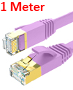 Flat CAT7 Ethernet Network Cable LAN Patch Cord SSPT Gigabit Lot 1M purple color