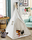 Kids childrens play tent childs garden or indoor toy 5' Canvas white