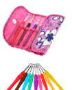 9 Pcs Multi-Coloured Soft Grip Handle Aluminum Crochet Hooks Knitting Needles with Carry Bag