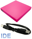 IDE Laptop CD/DVD ROM To USB2.0 External Pink Colo