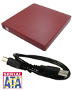 SATA Laptop CD/DVD ROM To USB2.0 External Maroon C