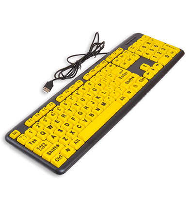 Large Print USB Keyboard High Contrast Big Letters PC Apple Mac Numeric Keypad
