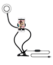 Selfie 24x LED Ring Flash Fill Light USB Clip Camera Mobile Phone Long Arm Holder
