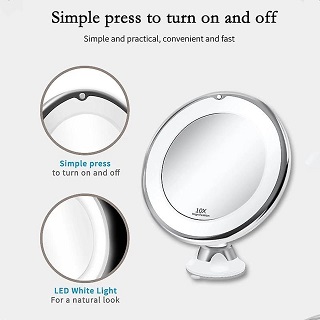 10X Make Up Shaving Illuminated Cosmetic Uk Magnifying Mirror with Led Lights