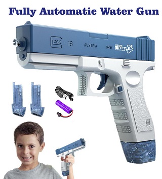 BLUE MAGZINE VERSION BLUE Electric Water Guns Pistol for Adults Children Summer Pool Beach Toy Outdoor Hot