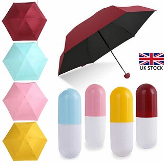 Super Mini Pocket Compact Umbrella Sun Anti UV 5 Folding Rain Windproof Travel