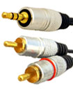 3 Meter Gold Plated 3.5mm Stereo Audio Jack to 2 R