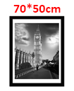 70 x 50cm Wall Mounted Picture Photo Poster Frame MDF Board Black
