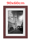 90 x 60cm Wall Mounted Picture Photo Poster Frame MDF Board Walnut