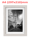 A4 11.7 x 8.3 Inches Wall Mounted Picture Photo Poster Frame MDF Board Off White