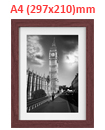 A4 11.7 x 8.3 Inches Wall Mounted Picture Photo Poster Frame MDF Board Walnut