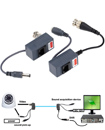 CCTV DVR RJ45 Video Balun Pair With Power UTP Cat5 Cat5e Cat6 Cable Transmit Receiver BNC