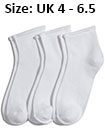 Trainer socks white womans UK 4 - 6.5