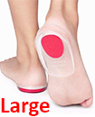 Fast Foot Pain Relief Plantar Fasciitis Gel Heel Support Cushion Insoles Pad Cup RED LARGE