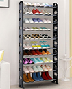 10 Tier Shoe Storage Shelf Rack Organizer Shelf Stand Black Free Standing Holds 30 Pairs