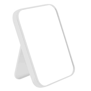 WHITE  Square-Shape Hand Mirror Held Vanity Fold Mirror Standing Makeup Dresser Mirror
