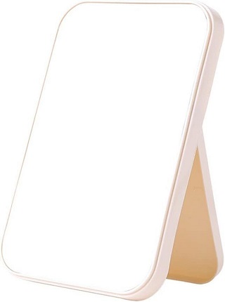 WHITE  Square-Shape Hand Mirror Held Vanity Fold Mirror Standing Makeup Dresser Mirror