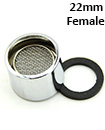 22*1 Female Brass Shell Tap Aerator Water Saving Faucet Diffuser Filter + Brass Inner NBR