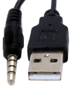 USB to 3.5mm Jack Plug Data Power Cable (black)