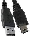 0.25 Meter USB 2.0 A male to Mini 5 Pin Cable