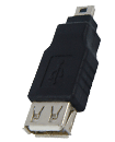 USB A Female to Mini B 5 Pin Male Adapter