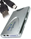 3 Port USB 2.0 Hub & All-in-1 Card Reader with UK 