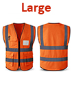 Orange Hi Vis High Viz Visibility Vest  Waistcoat Safety with pockets  -Large 60X68